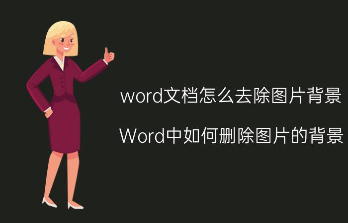 word文档怎么去除图片背景 Word中如何删除图片的背景？